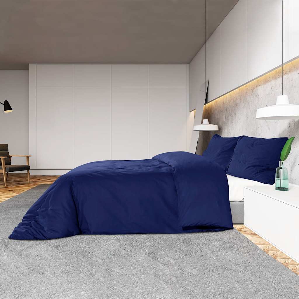 Set posteljine za poplun modri 140 x 200 cm lagana mikrovlakna