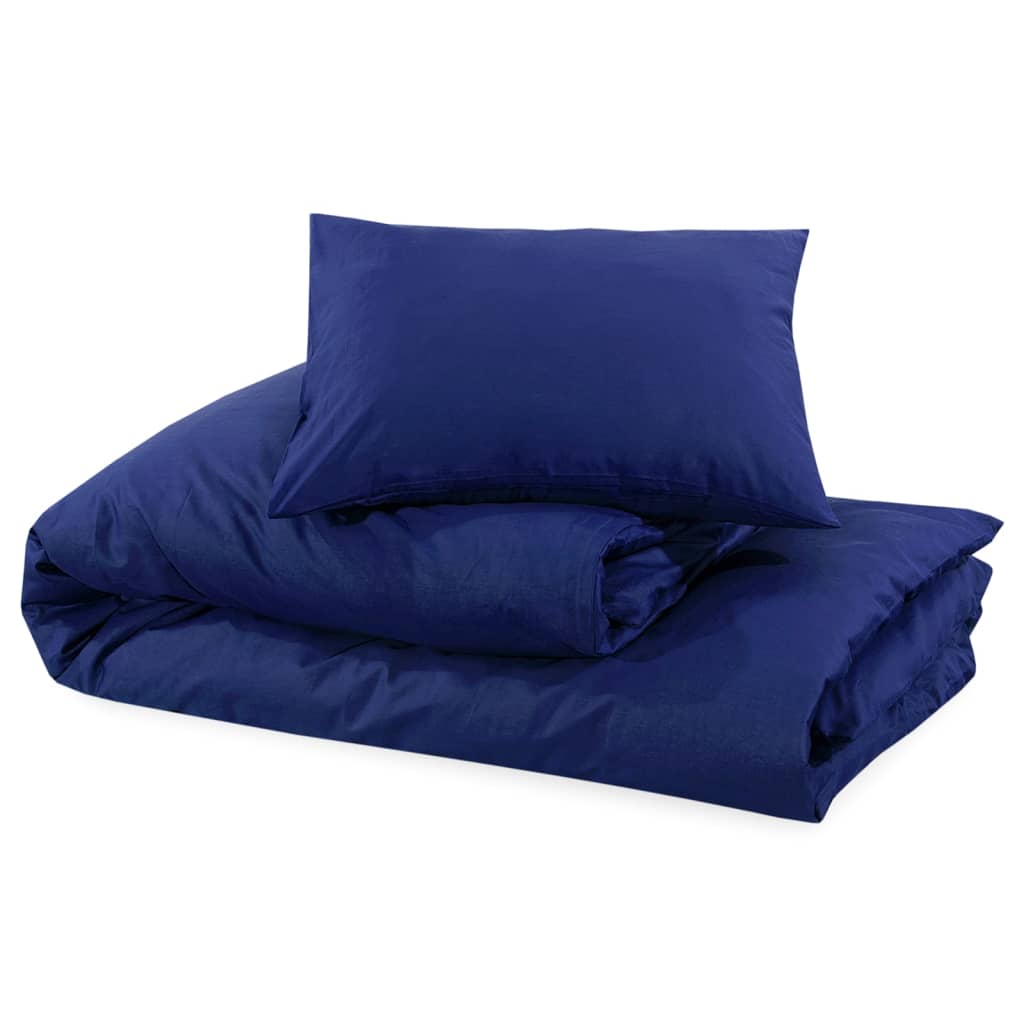 Set posteljine za poplun modri 140 x 200 cm lagana mikrovlakna
