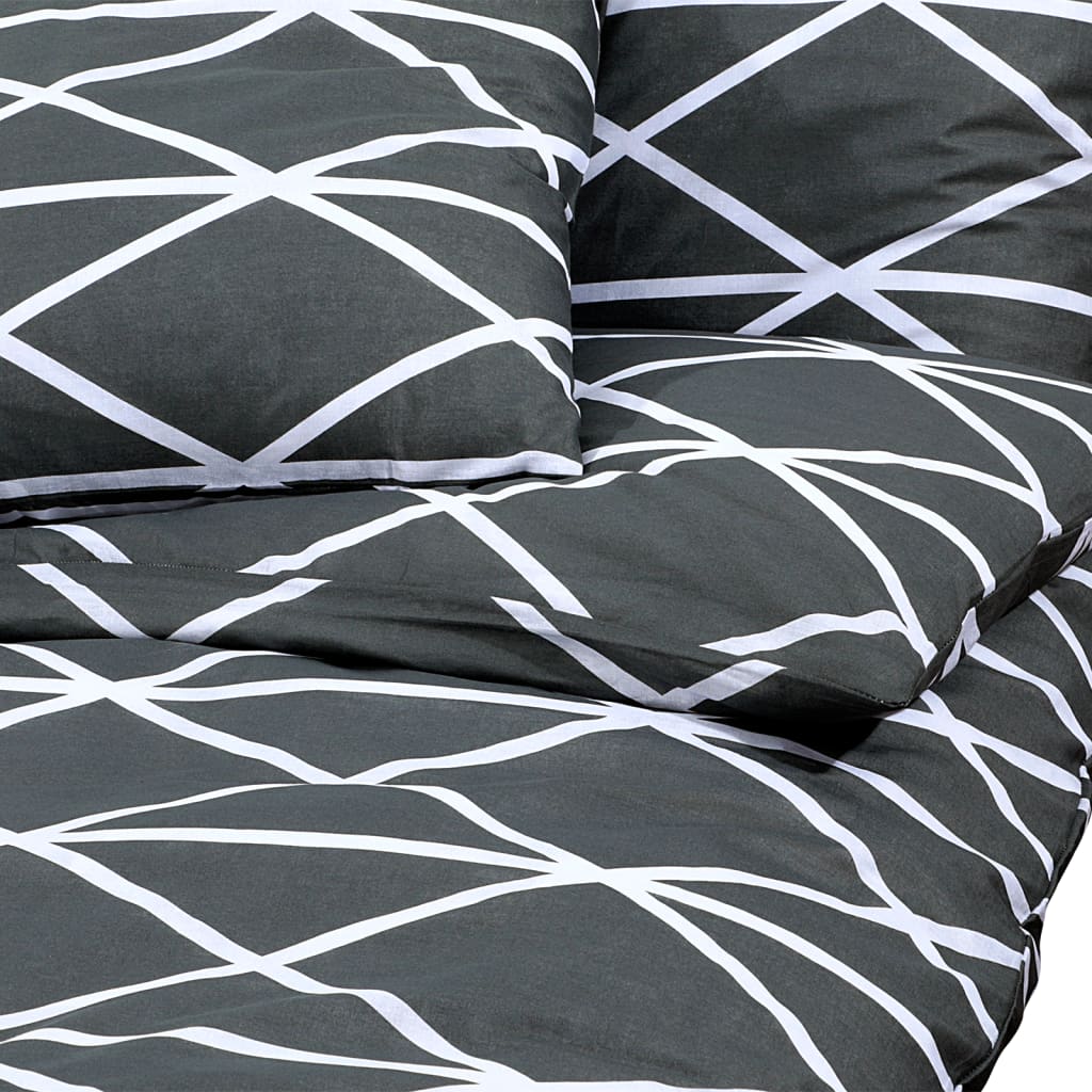 Set posteljine za poplun sivi 200x200 cm pamučni