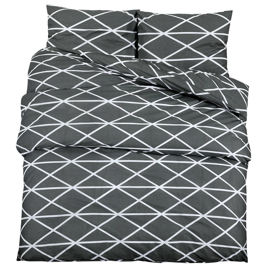 Set posteljine za poplun sivi 155x220 cm pamučni