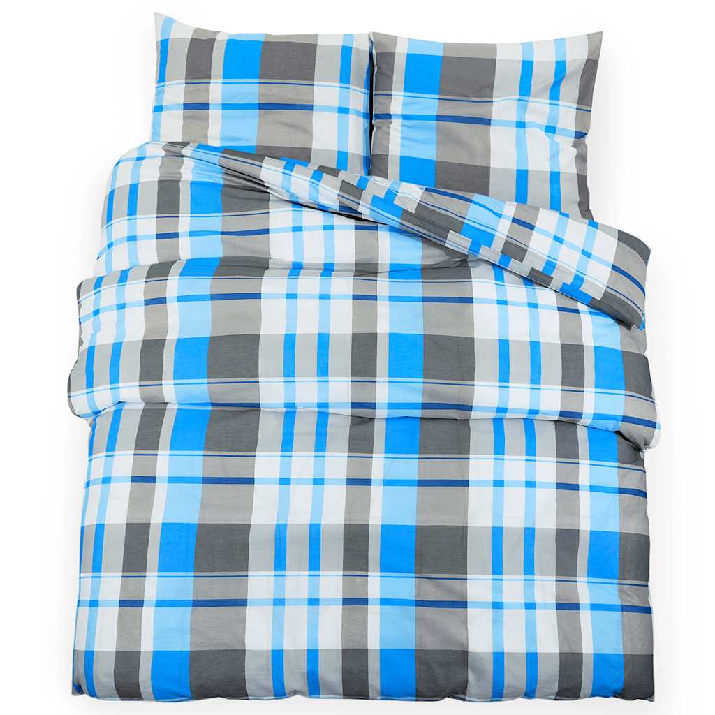 Set posteljine za poplun plavo-sivi 260x240 cm pamučni