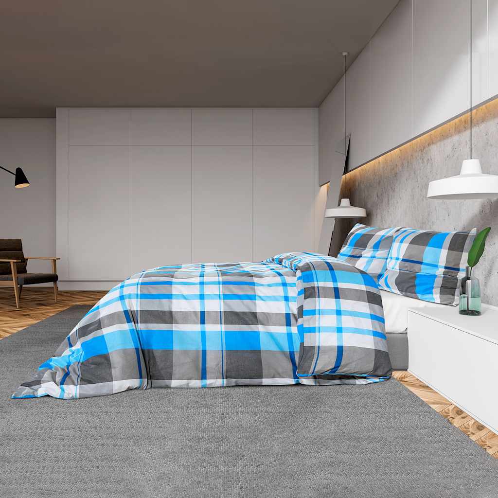 Set posteljine za poplun plavo-sivi 260x240 cm pamučni
