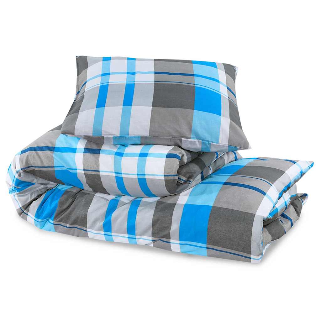 Set posteljine za poplun plavo-sivi 260x240 cm pamučni
