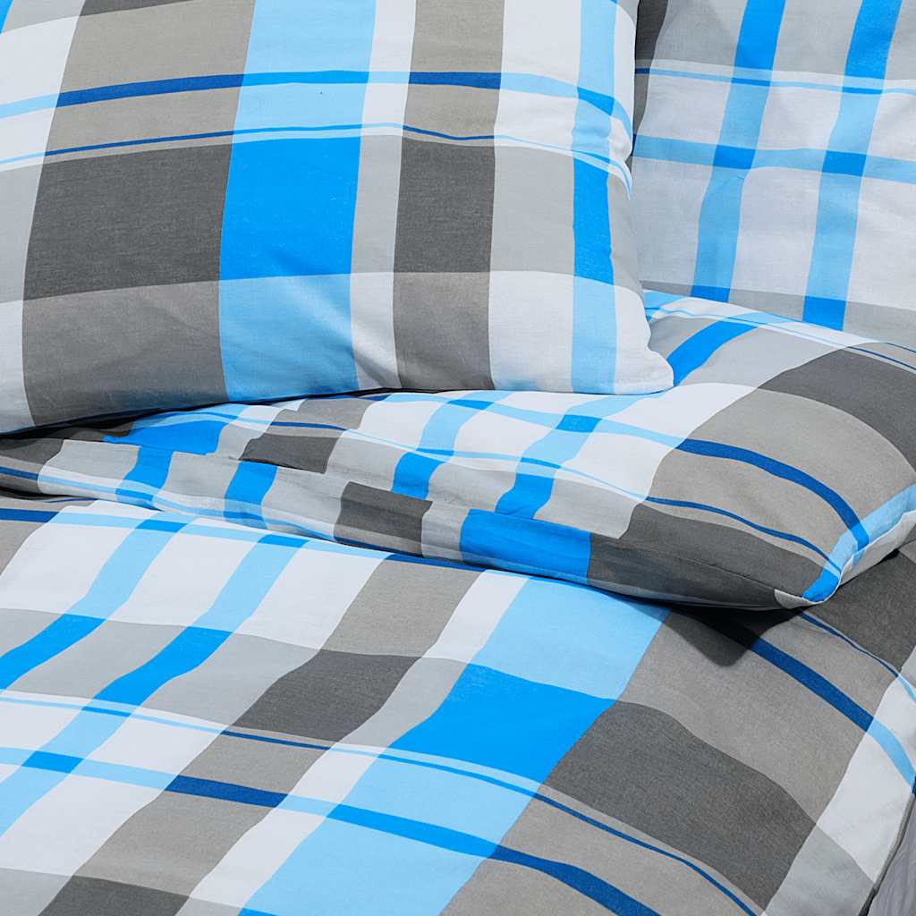 Set posteljine za poplun plavo-sivi 260x240 cm pamučni