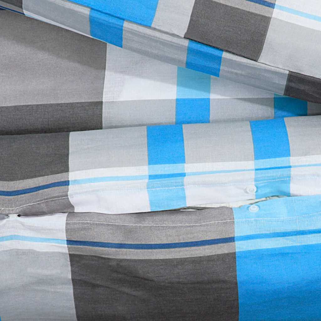 Set posteljine za poplun plavo-sivi 260x240 cm pamučni