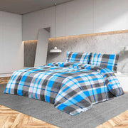 Set posteljine za poplun plavo-sivi 260x240 cm pamučni