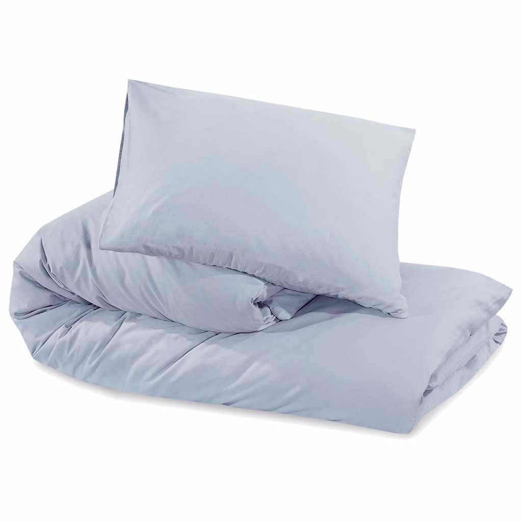 Set posteljine za poplun sivi 140 x 200 cm pamučni