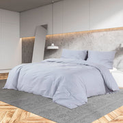 Set posteljine za poplun sivi 240x220 cm pamučni