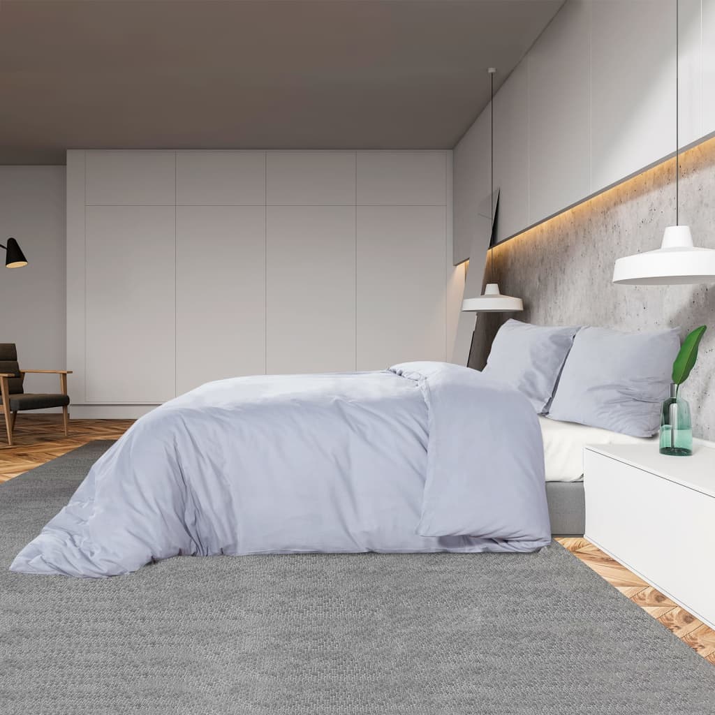 Set posteljine za poplun sivi 220 x 240 cm pamučni