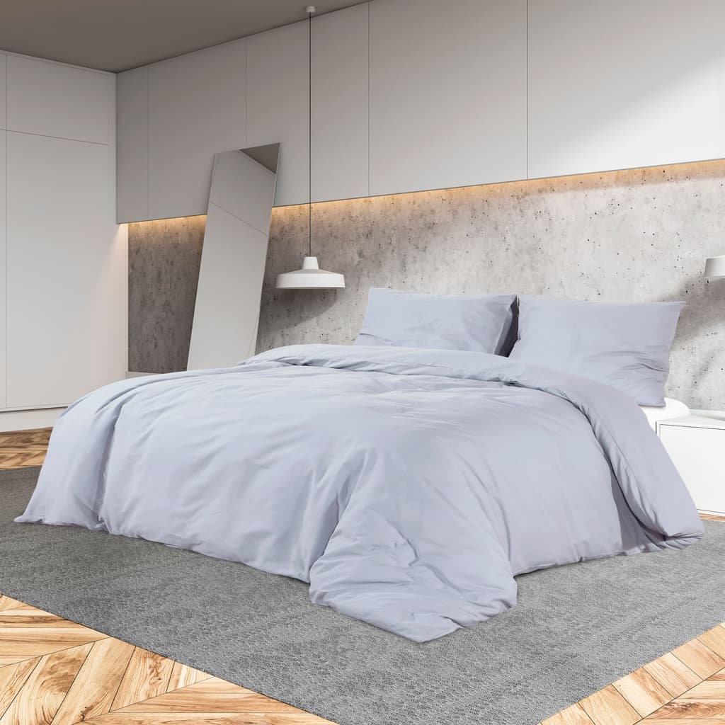 Set posteljine za poplun sivi 200x220 cm pamučni