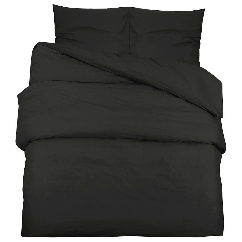 Set posteljine za poplun crna 140 x 200 cm pamučni