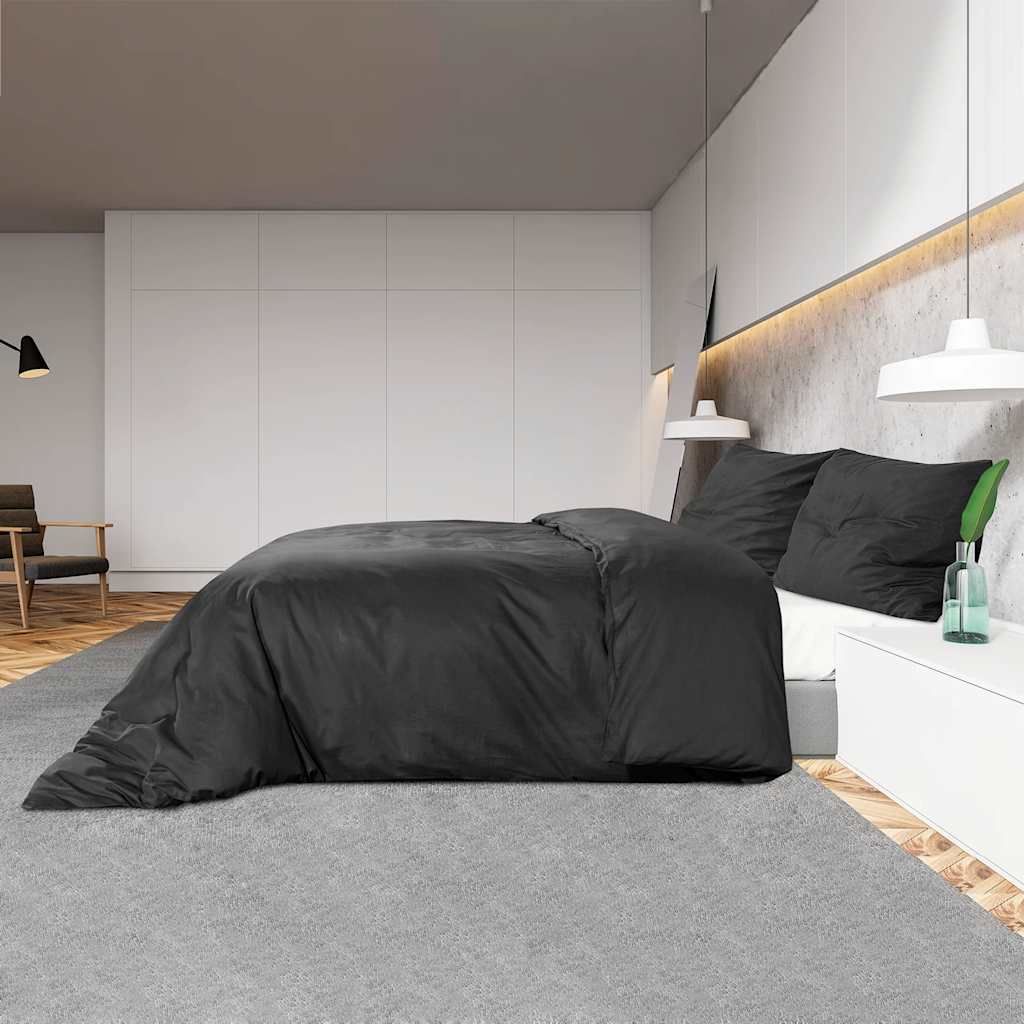 Komplet posteljine crna 220 x 240 cm od pamuka