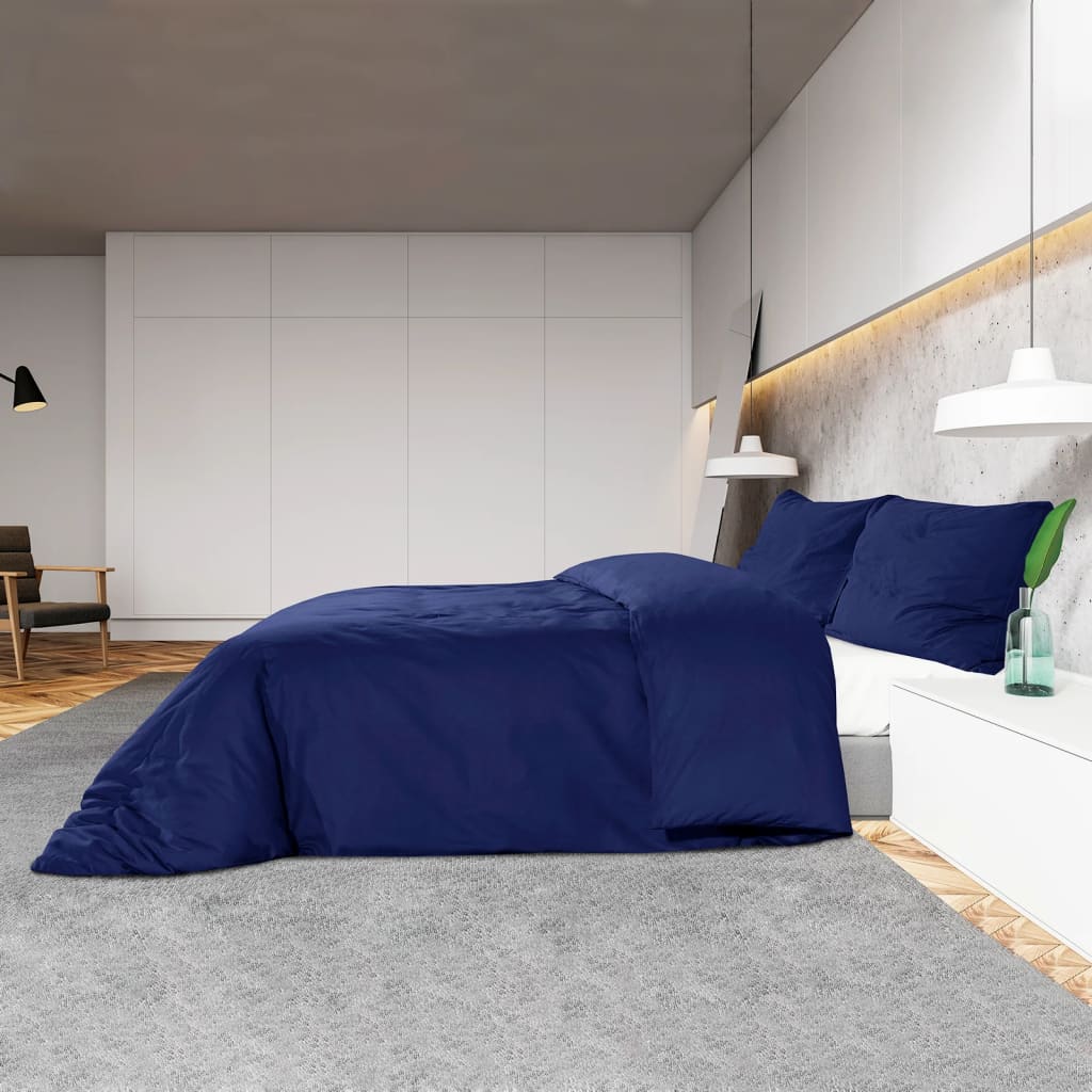 Set posteljine za poplun modri 140x200 cm pamučni