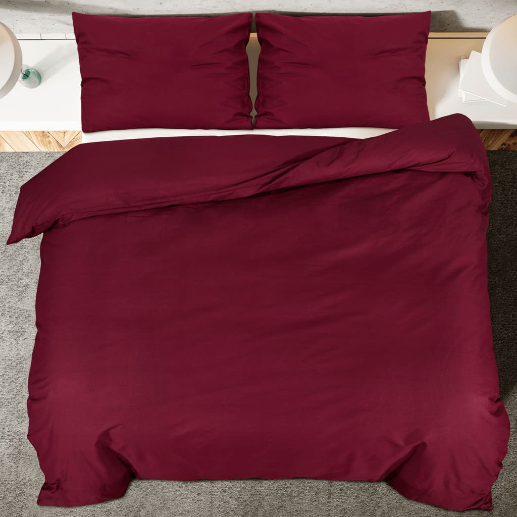 Set posteljine za poplun Bordo 140x200 cm pamučni
