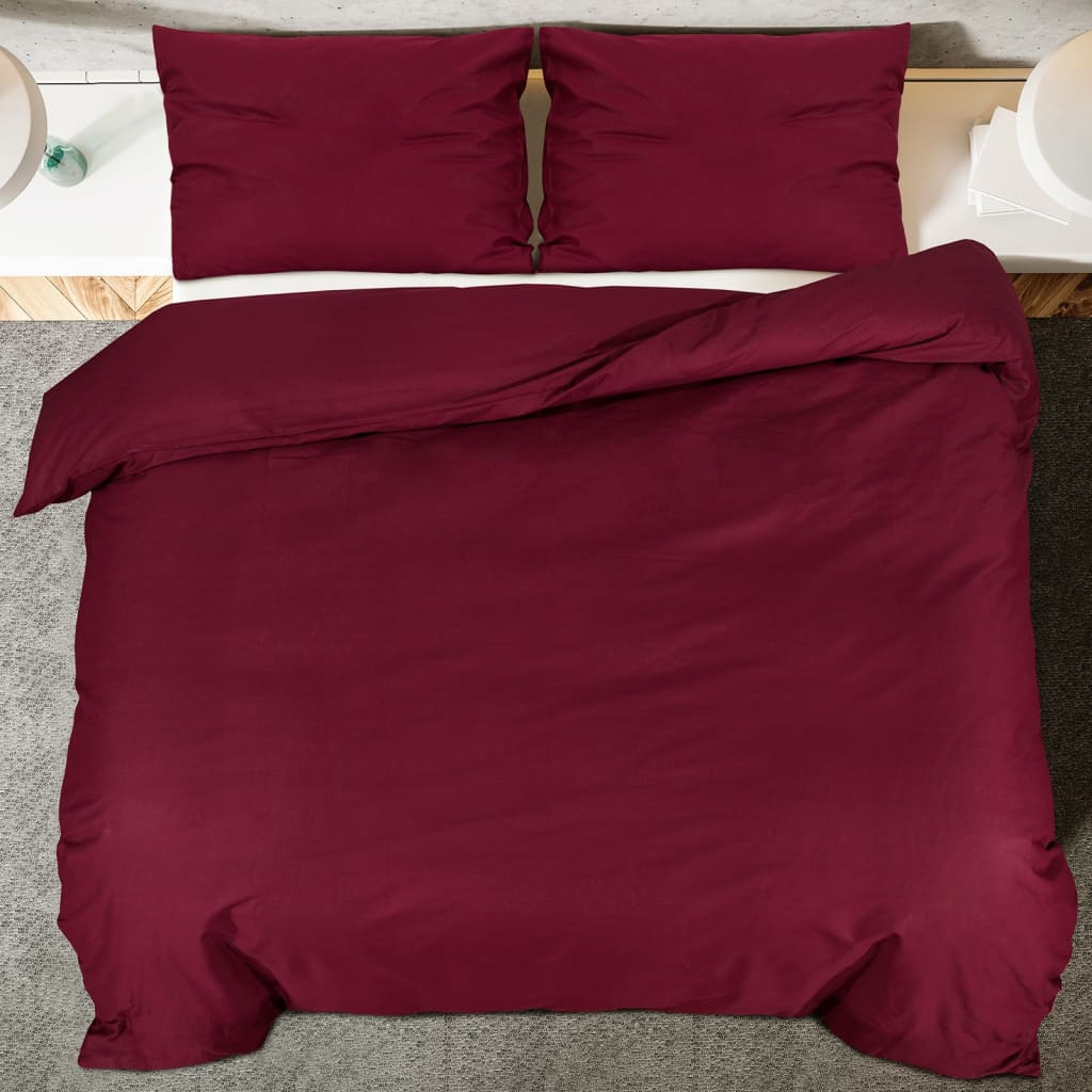 Set posteljine za poplun Bordo 220 x 240 cm pamučni