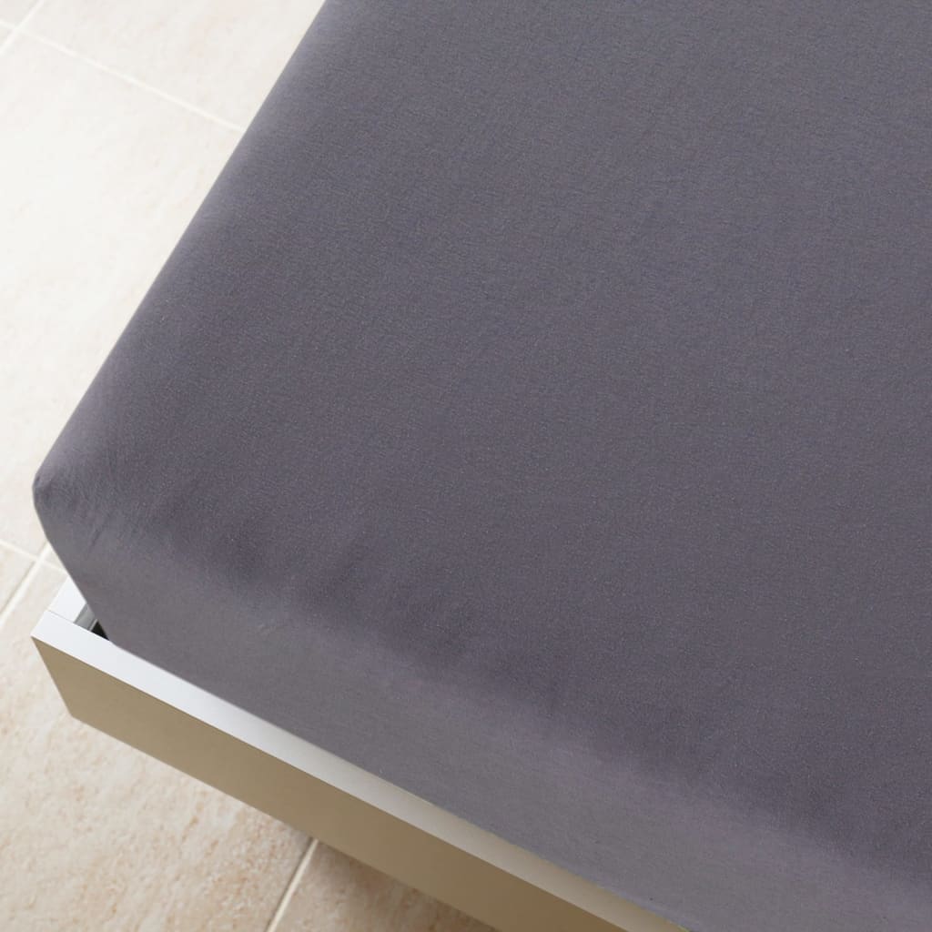 Plahte s gumicom od žerseja 2 kom antracit 90 x 200 cm pamučne