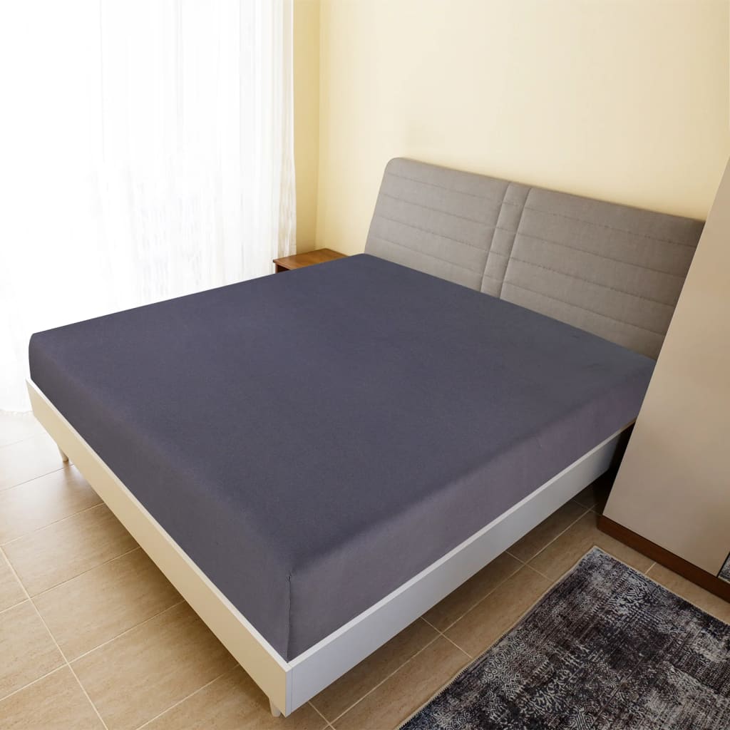Plahta s gumicom od žerseja antracit 100 x 200 cm pamučna