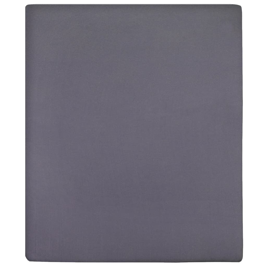 Plahte s gumicom od žerseja 2 kom antracit 180 x 200 cm pamučne