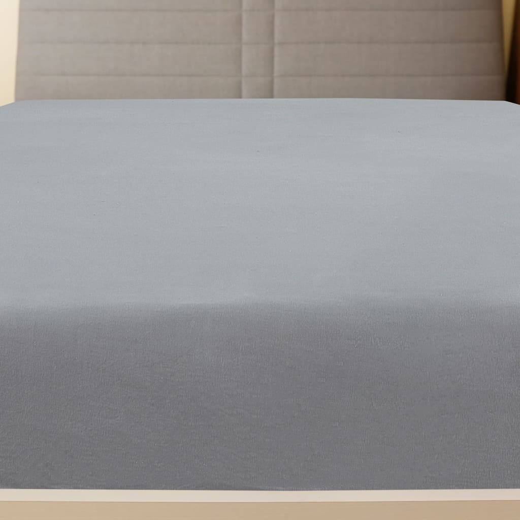 Plahta s gumicom od žerseja siva 100x200 cm pamučna