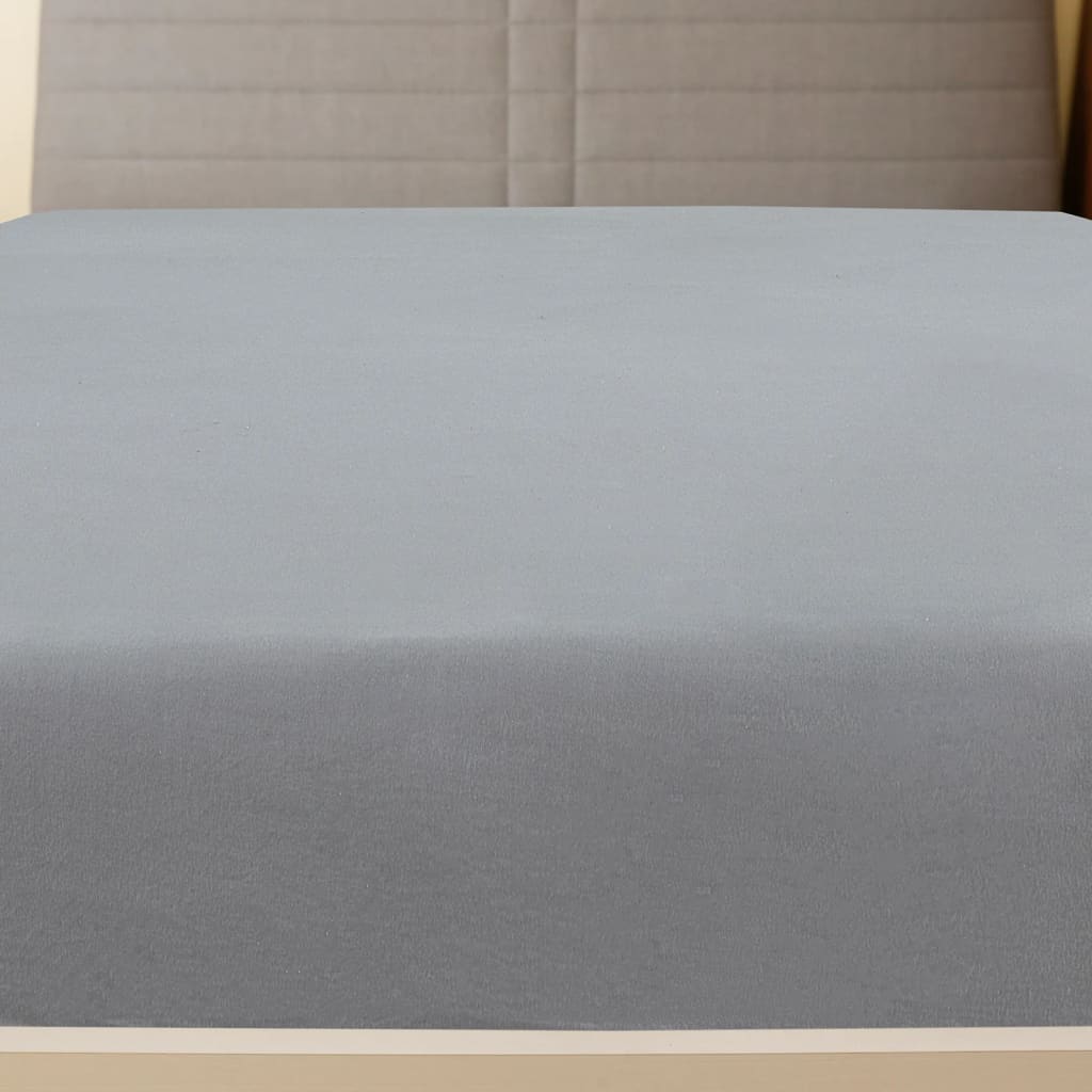 Plahta s gumicom od žerseja siva 140x200 cm pamučna