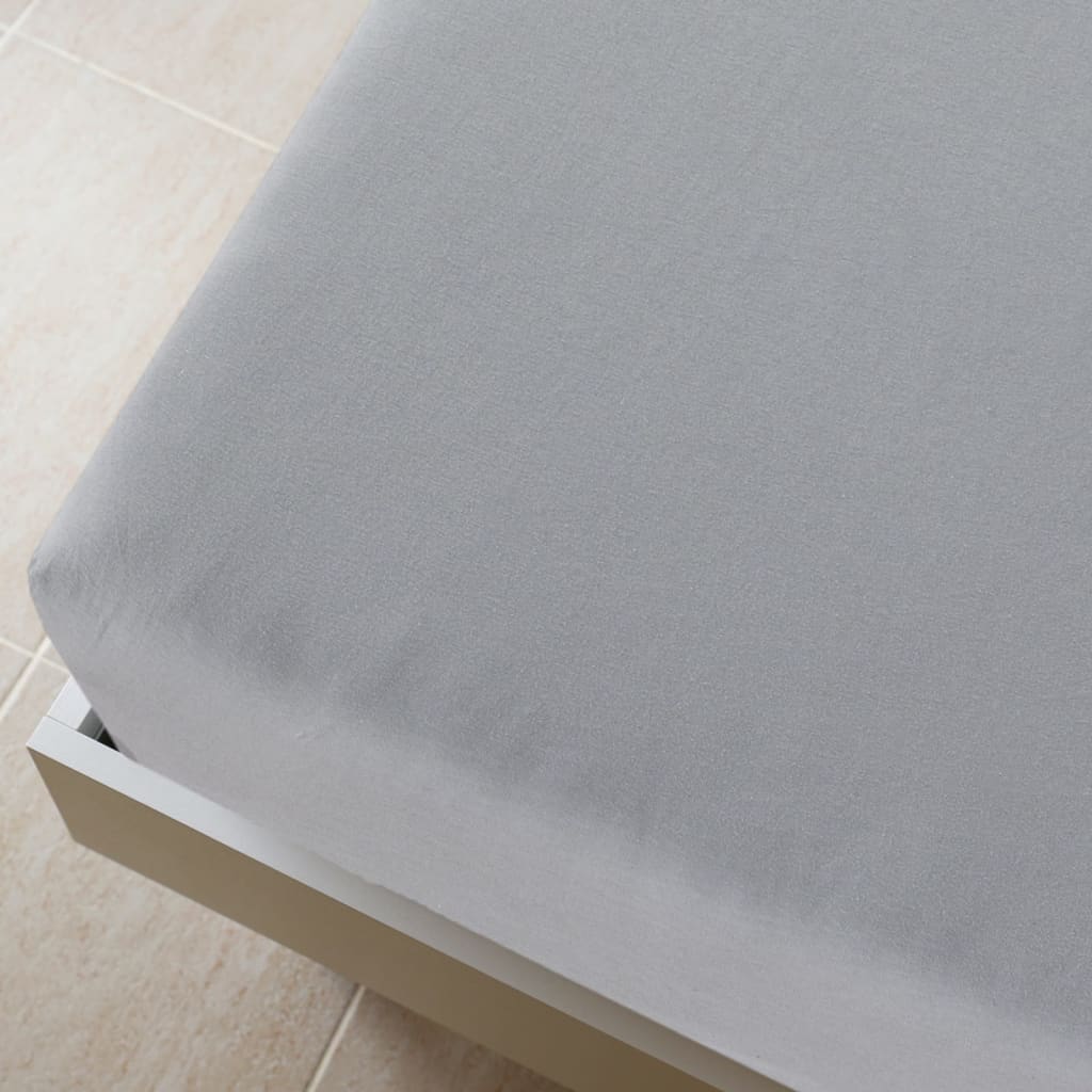 Plahte s gumicom od žerseja 2 kom sive 140x200 cm pamučne
