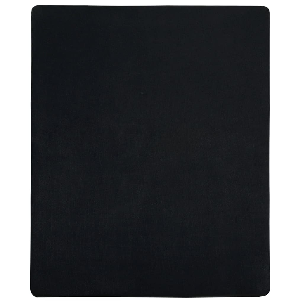 Plahta s gumicom od žerseja crna 160x200 cm pamučna