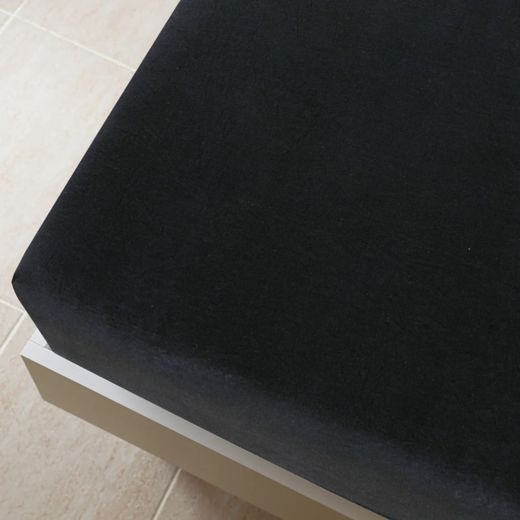 Plahta s gumicom od žerseja crna 160x200 cm pamučna