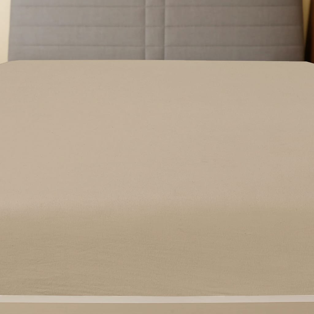 Plahta s gumicom od žerseja smeđesiva 90 x 200 cm pamučna