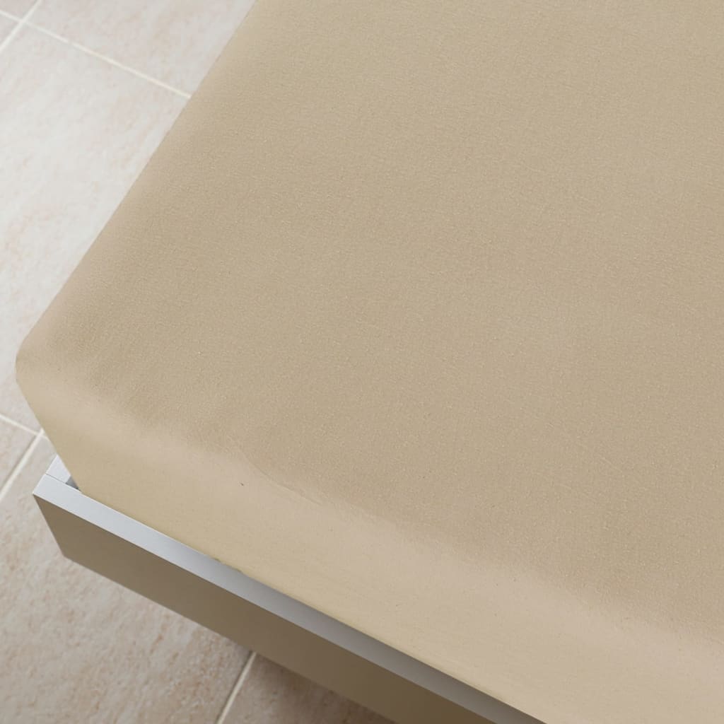 Plahta s gumicom od žerseja smeđesiva 100x200 cm pamučna
