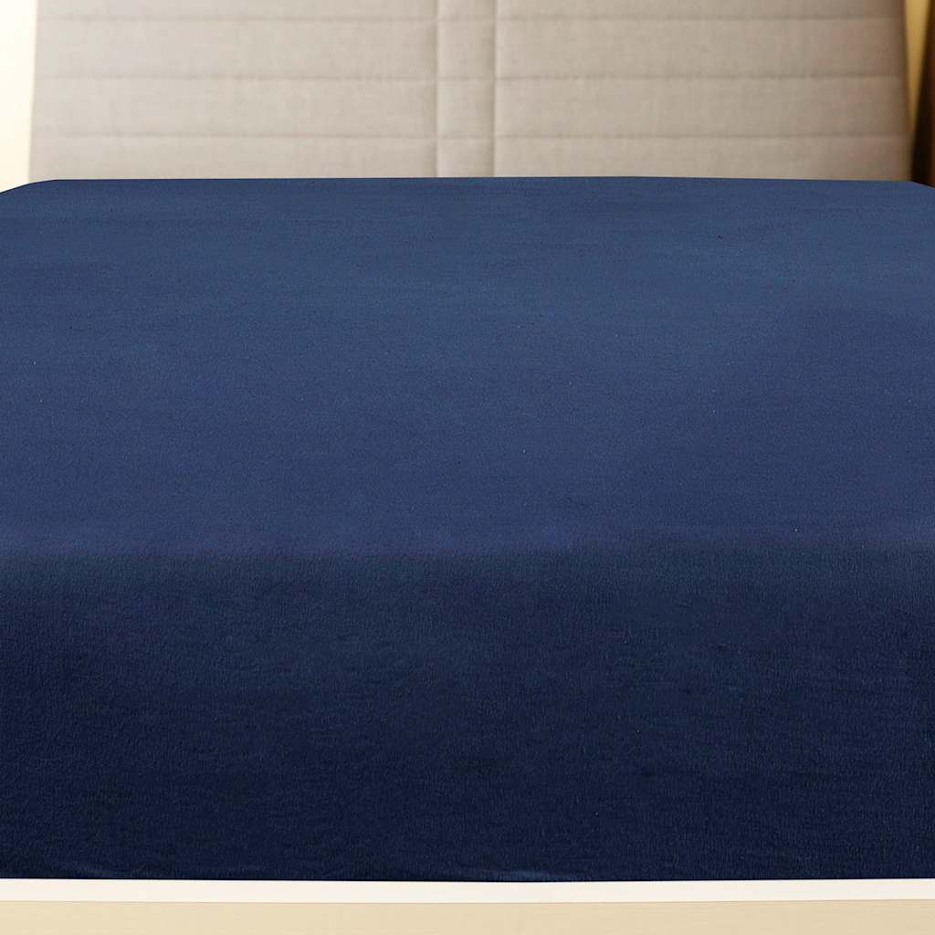 Plahta s gumicom od žerseja modra 90x200 cm pamučna