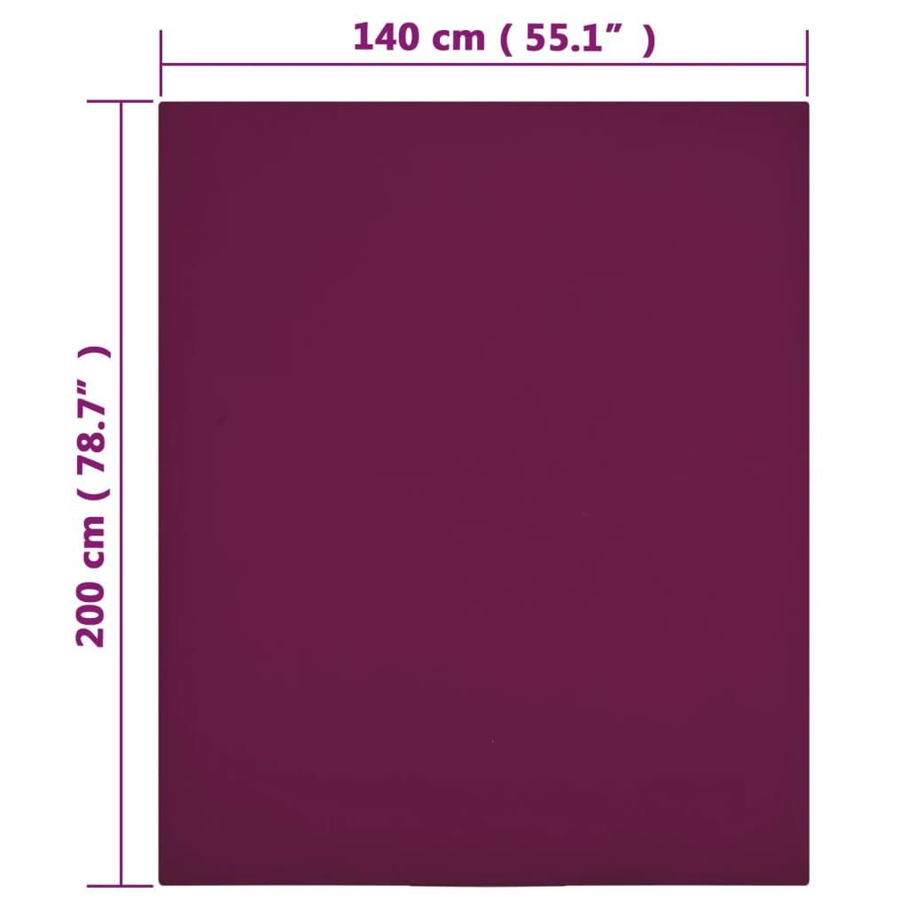 Plahta s gumicom od žerseja bordo 140 x 200 cm pamučna
