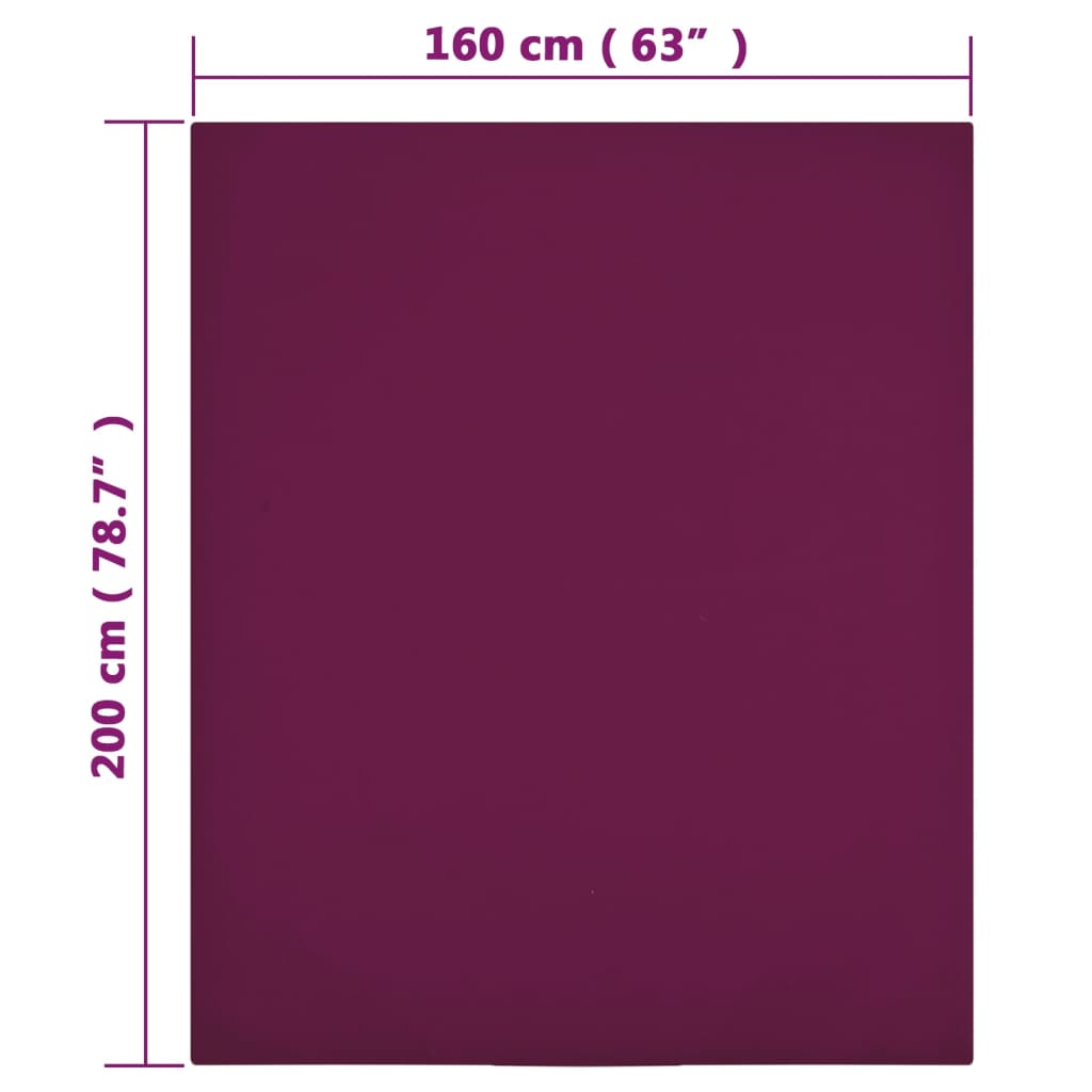 Plahte s gumicom od žerseja 2 kom bordo 160x200 cm pamučne