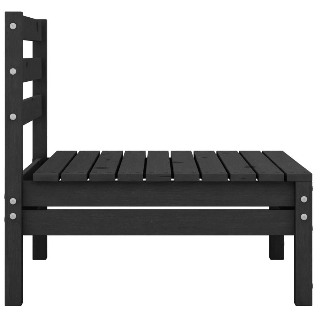3-dijelna vrtna garnitura od masivne borovine crna
