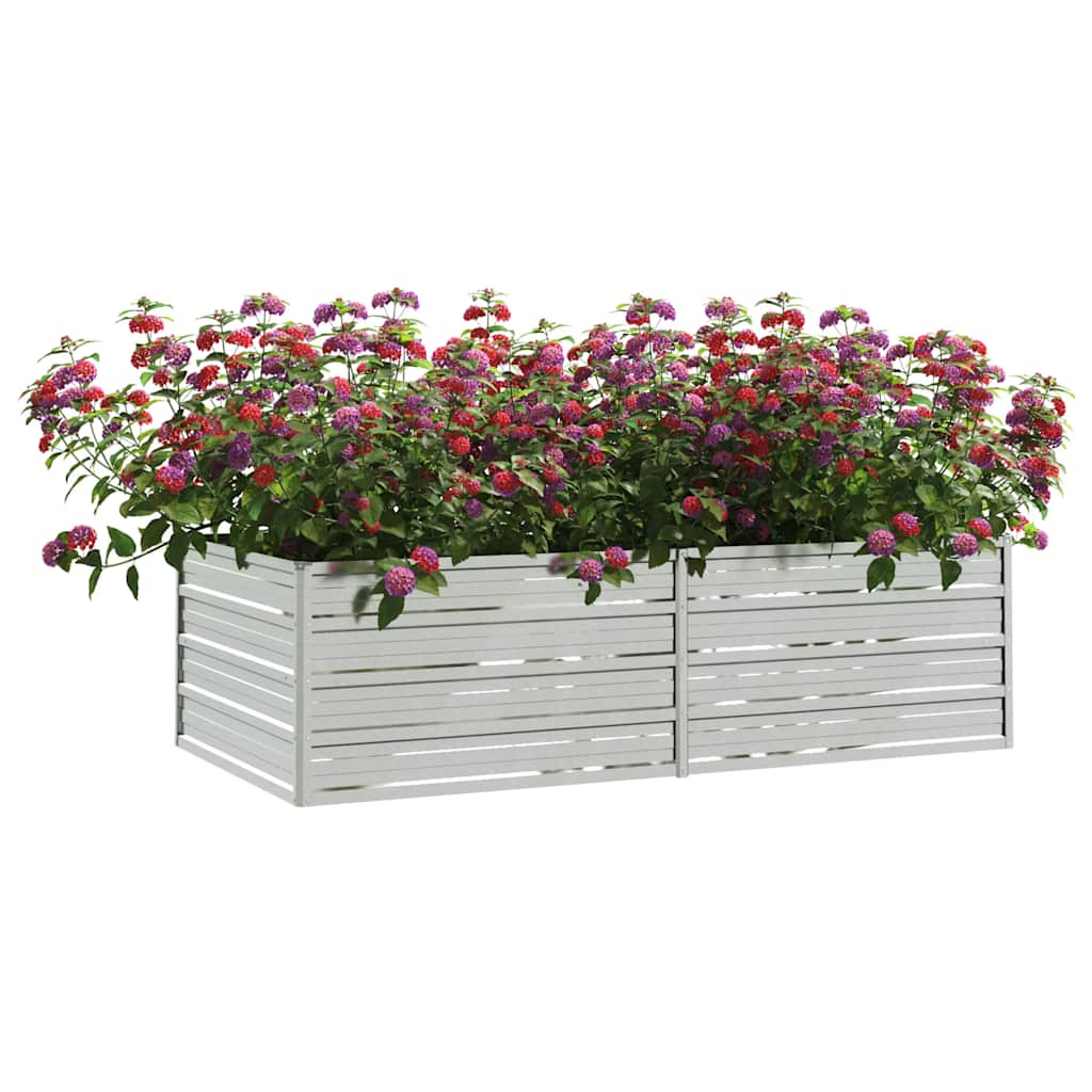 Povišena vrtna gredica 160 x 80 x 45 cm pocinčani čelik srebrna
