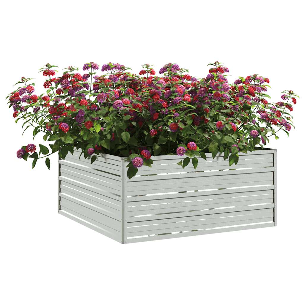 Povišena vrtna gredica 100x100x45 cm pocinčani čelik srebrna