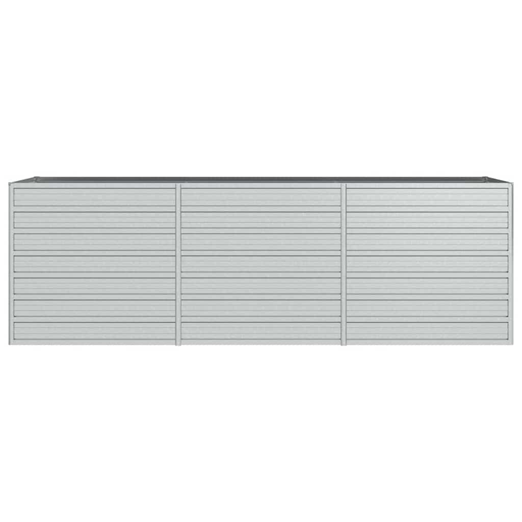 Povišena vrtna gredica 240 x 80 x 77 cm pocinčani čelik srebrna