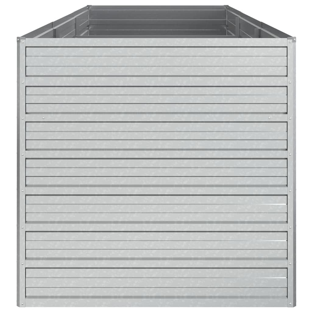 Povišena vrtna gredica 240 x 80 x 77 cm pocinčani čelik srebrna