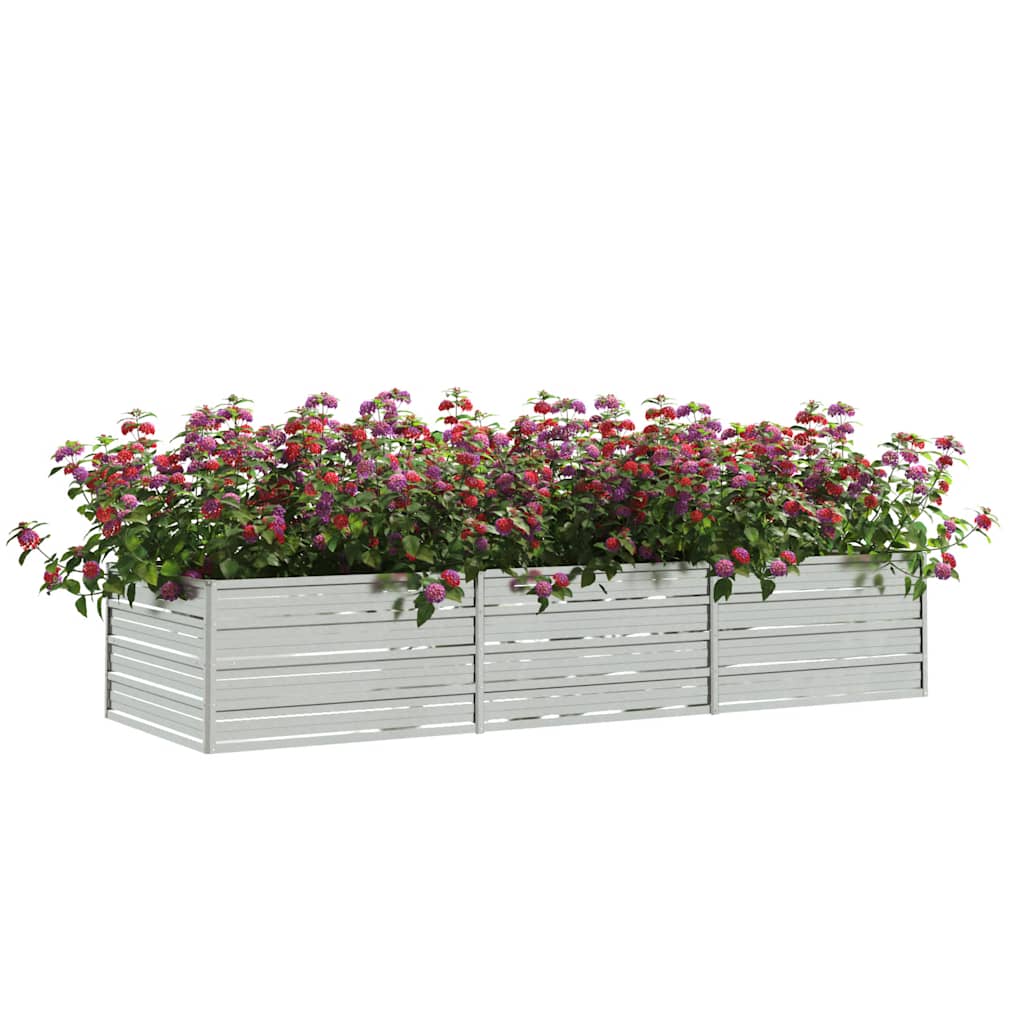 Povišena vrtna gredica 240 x 80 x 45 cm pocinčani čelik srebrna