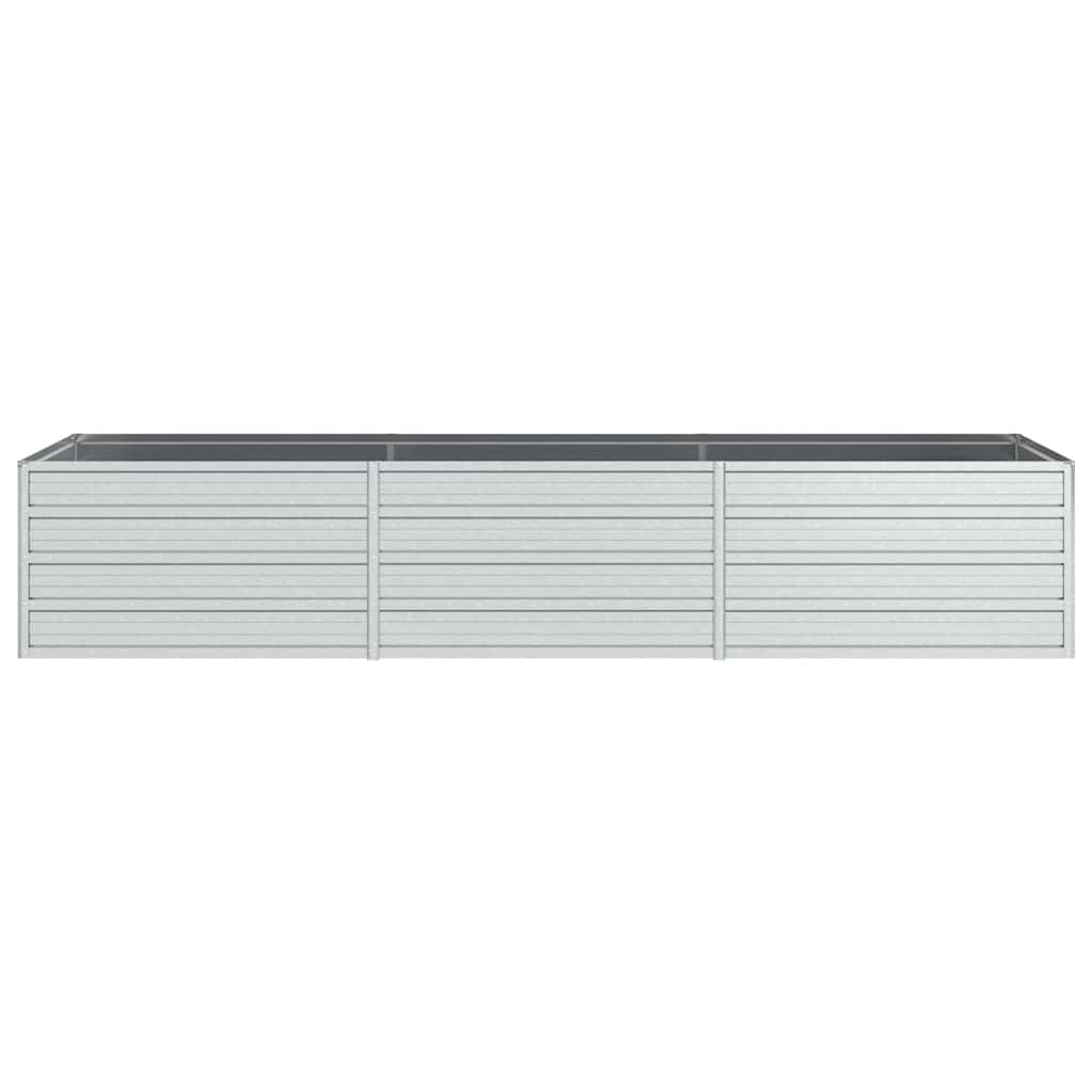 Povišena vrtna gredica 240 x 80 x 45 cm pocinčani čelik srebrna