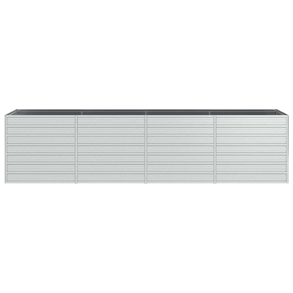 Povišena vrtna gredica 320 x 80 x 77 cm pocinčani čelik srebrna