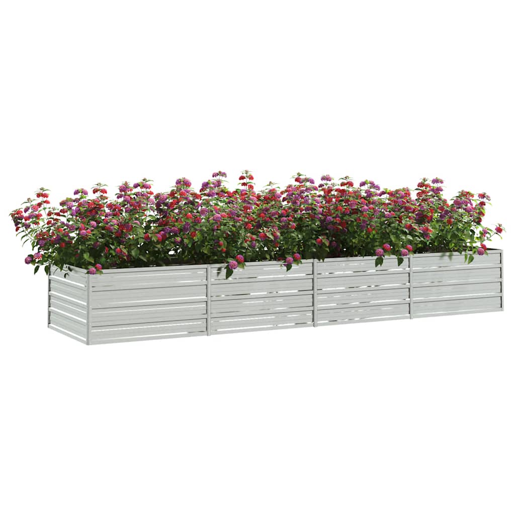 Povišena vrtna gredica 320 x 80 x 45 cm pocinčani čelik srebrna