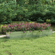 Povišena vrtna gredica 320 x 80 x 45 cm pocinčani čelik srebrna