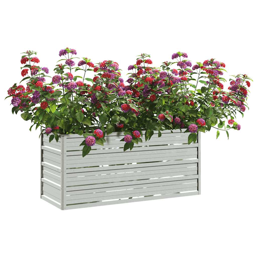 Povišena vrtna gredica 100 x 40 x 45 cm pocinčani čelik srebrna