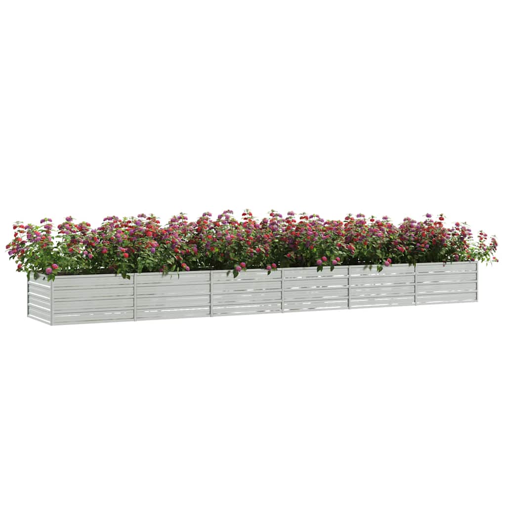 Povišena vrtna gredica 480 x 80 x 45 cm pocinčani čelik srebrna