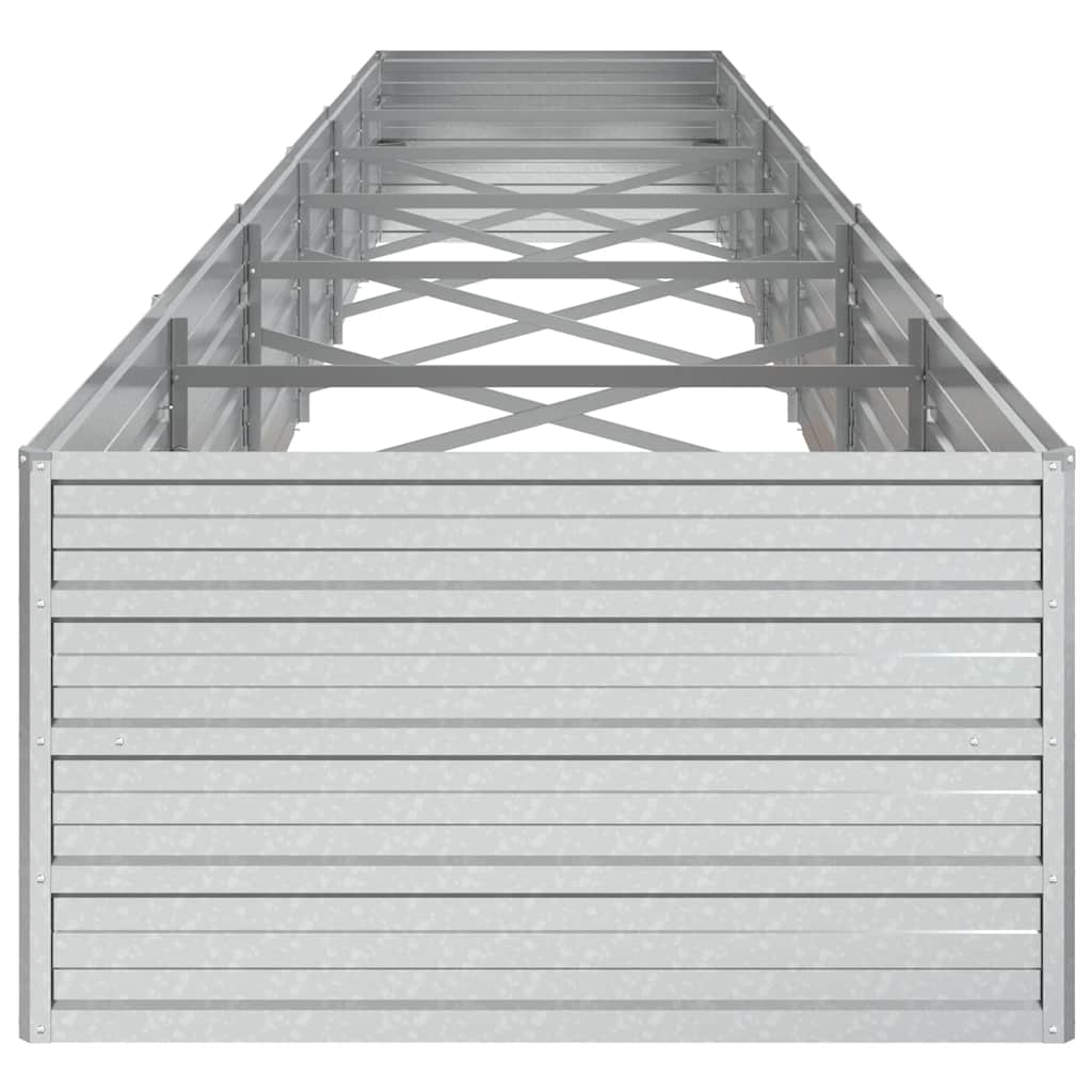 Povišena vrtna gredica 480 x 80 x 45 cm pocinčani čelik srebrna