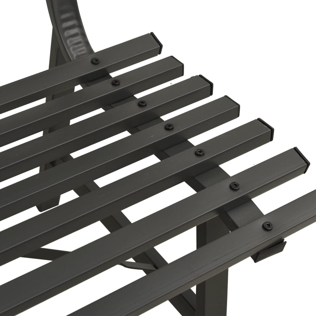 Vrtna klupa 110 cm čelična crna