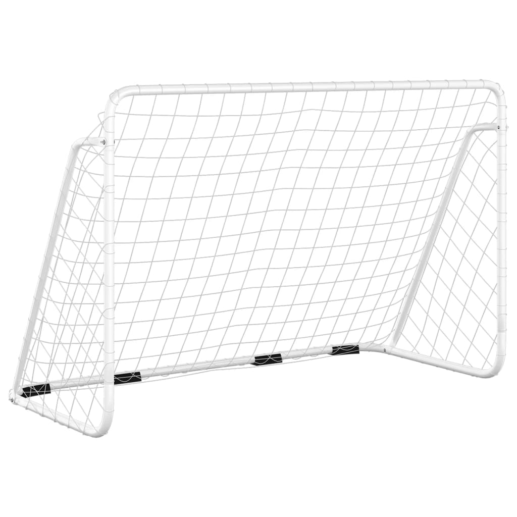Nogometni gol s mrežom bijeli 180 x 90 x 120 cm čelčni