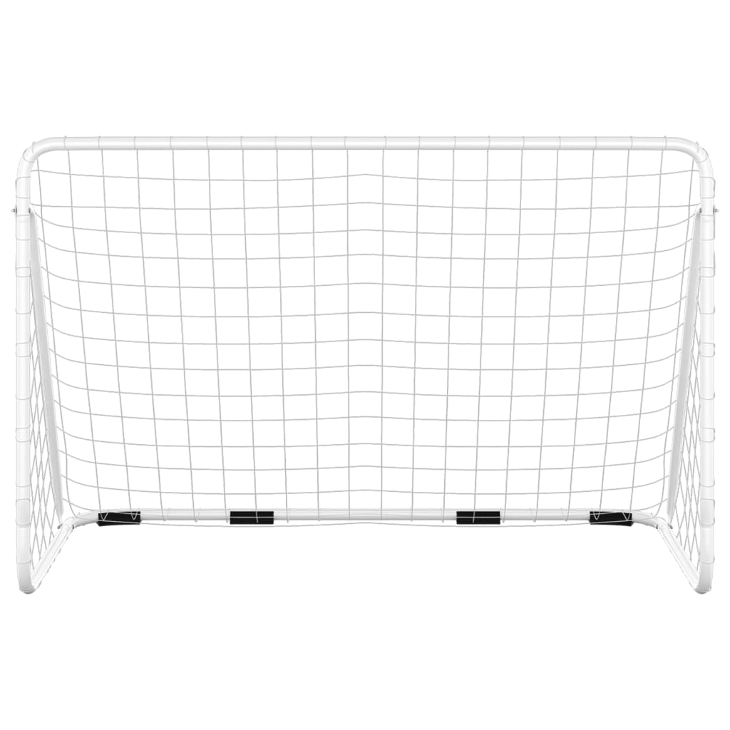 Nogometni gol s mrežom bijeli 180 x 90 x 120 cm čelčni