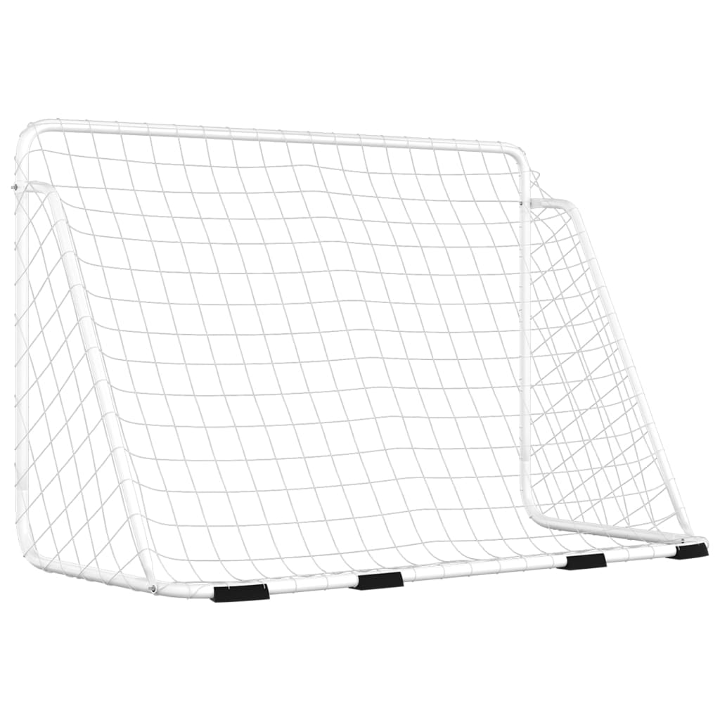 Nogometni gol s mrežom bijeli 180 x 90 x 120 cm čelčni