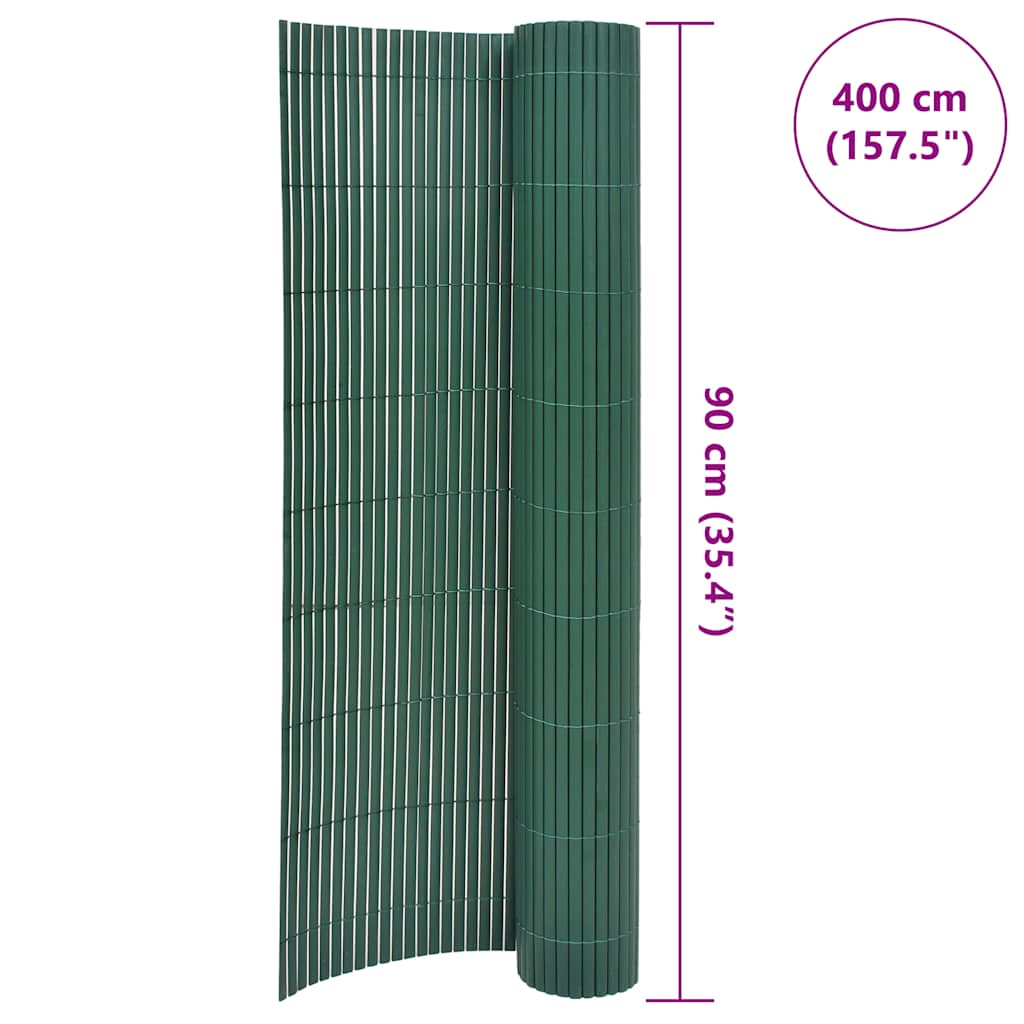 Dvostrana vrtna ograda 90 x 400 cm zelena